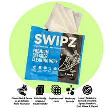 Load image into Gallery viewer, SWIPZ Sneaker Cleaner Wipes 3-Pack Bundle – Instant Shoe Cleaner for White Sneakers, Leather & Rubber Soles